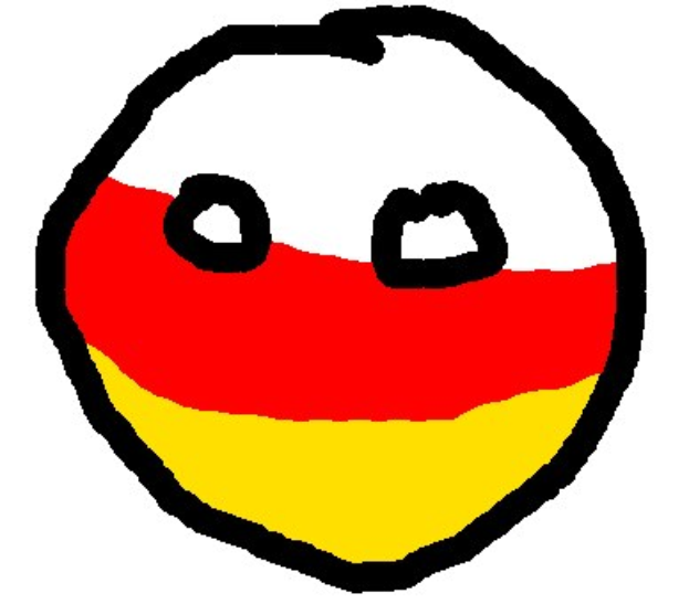Ein Smiley mit den Farben Rot, Gelb und Weiß der deutschen Flagge auf einem weißem Hintergrund.