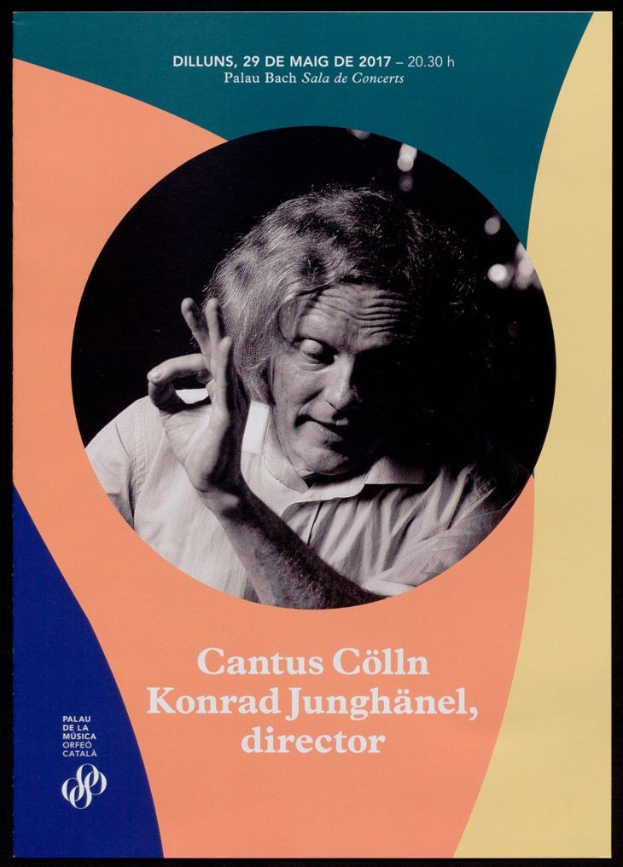 Plakat mit Fotos von Cantus Collin und Konrad Junghänel, Text über das Konzert.