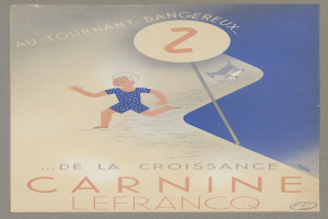 Eine Person in einem hellgelben Kleid lächelt in der Mitte eines Karnevalplakats, umgeben von der fetten Schrift "Karneval" in schwarzer Schrift.