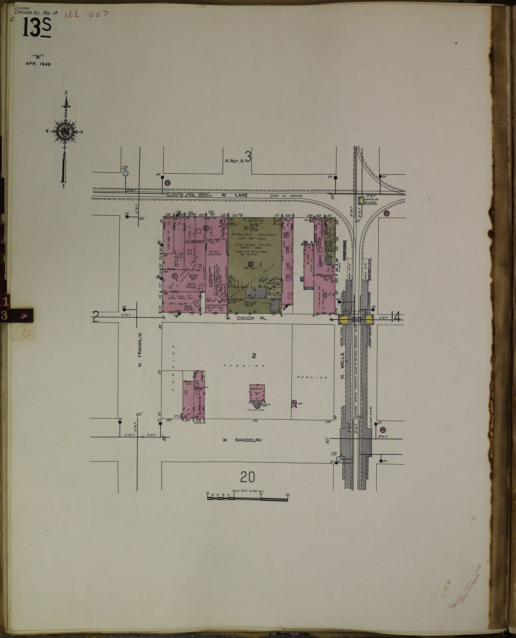 Offenes Buch mit detaillierter Stadtkarte und Architekturplänen mit begleitendem Text.