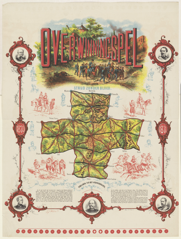 Eine farbenfrohe und detaillierte Karte von Overwiningspel, Deutschland, mit lächelnden Menschen, Bäumen und klar beschrifteten Sehenswürdigkeiten.