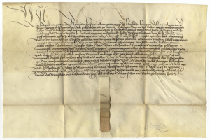 Ein vergilbtes, altes Stück Papier mit schwarzer Handschrift, ein Brief der deutschen Regierung, der die Freigabe eines Gesuchs für den Tod eines Mannes anfordert.