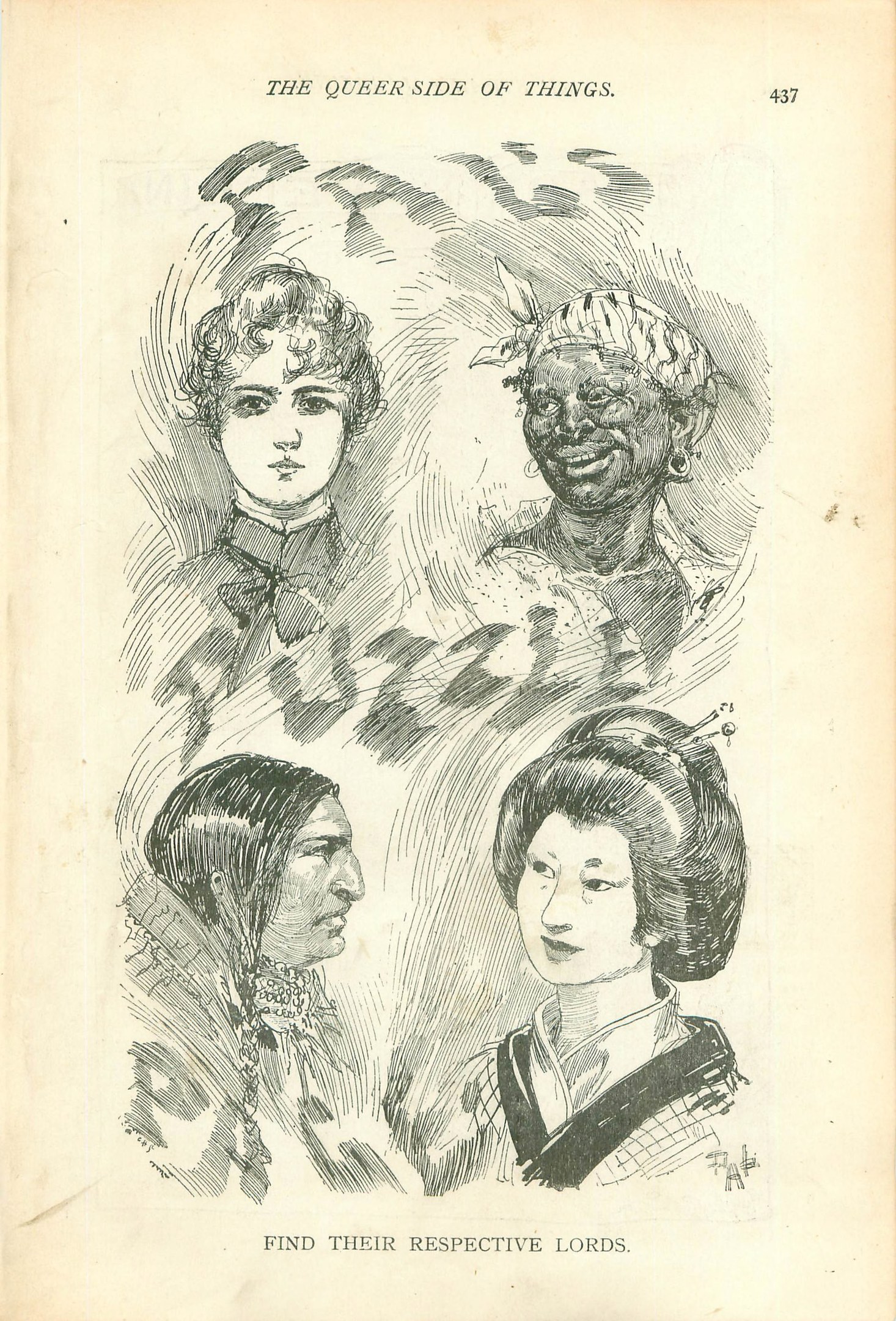 Buchumschlag mit dem Titel "Die queere Seite der Dinge" mit vier illustrierten Frauenköpfen.